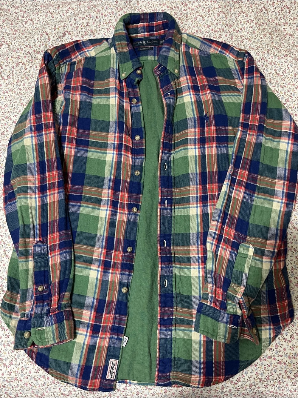 Vtg Polo Ralph Lauren Mountain Equipment Lined Plaid Flannel Shirt Medium Heavy